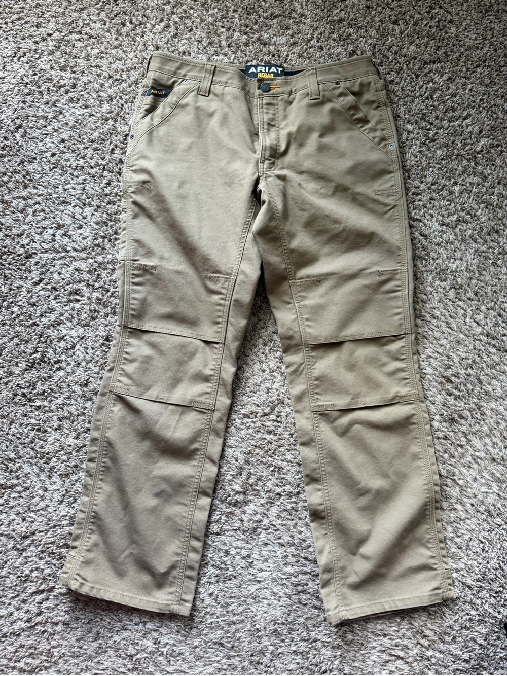 Ariat Rebar M4 Canvas Work Pants 34x34 Double Knee Utility Tan